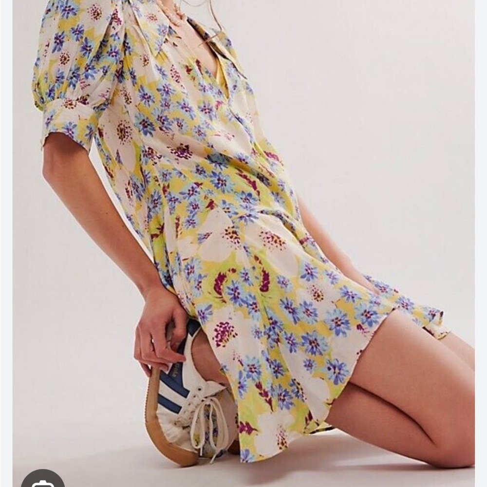 Free People Sugar Crush mini dress in lemon combo❤️ - Picture 4 of 7